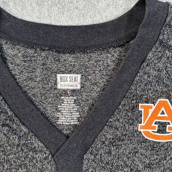 Auburn Tigers Box Seat Clothing Co V-Neck Pullover Gray Knit Size Large Top - Picture 3 of 6